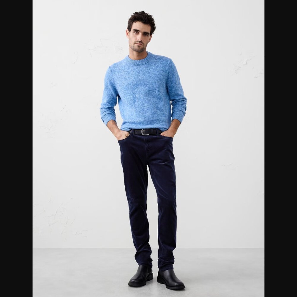 Banana Republic Pima Cotton Corduroy Navy Straight Leg High Rise Jeans men 34/32